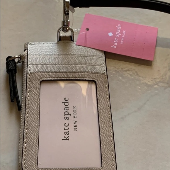 KATE SPADE CARD CASE LANYARD WLRU6012 WARM BEIGE NEW WITH TAG - Picture 5 of 10